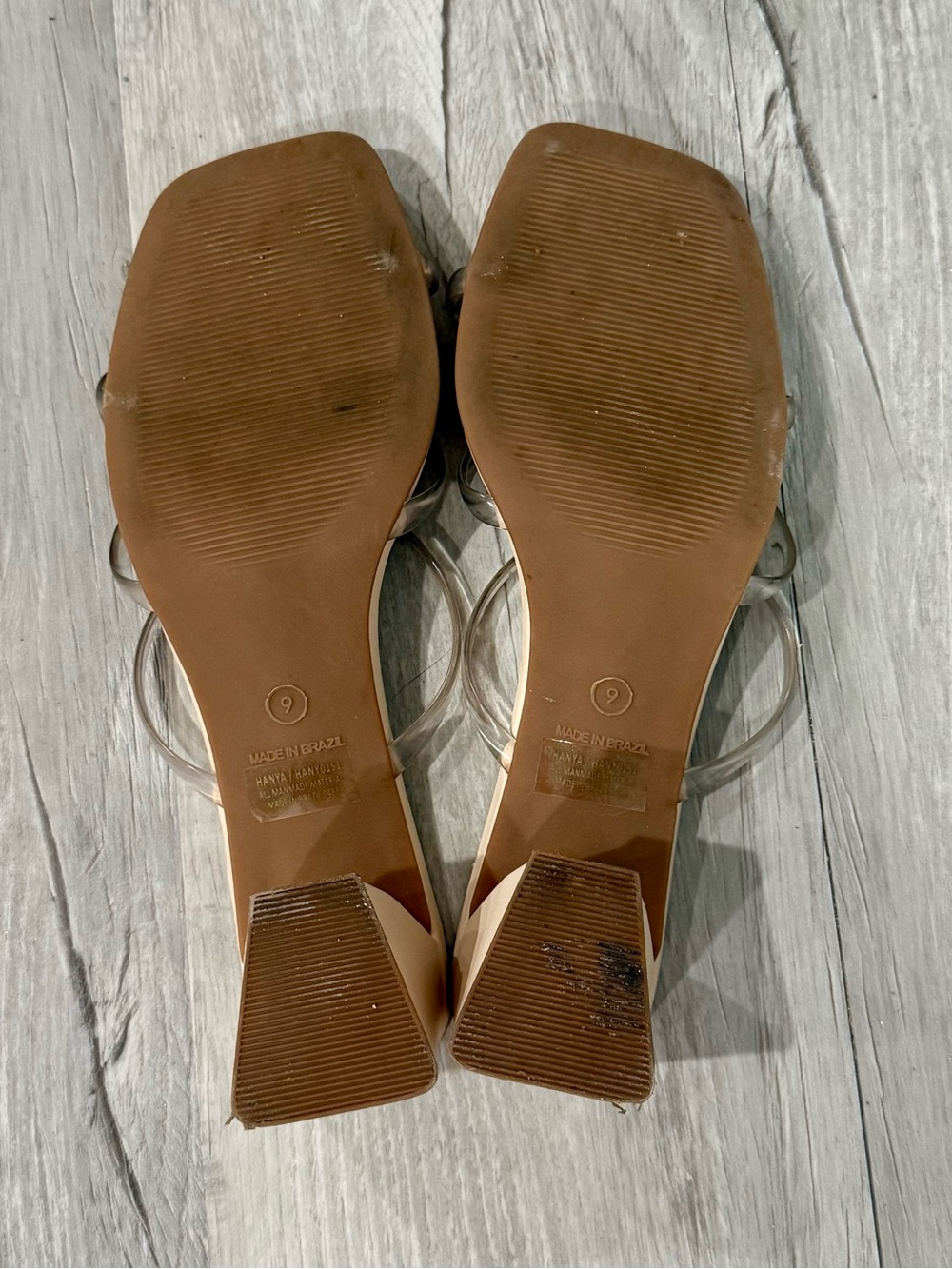 Women’s Steve Madden Nude Clear-Strap Block Heels - Picture 5 of 6